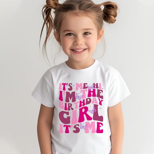 Image of Fkatuzi Cute Rainbow Birthday Girl Shirt Kawaii Graphic Tees Cotton Short Sleeve T Shirt Pink Tops