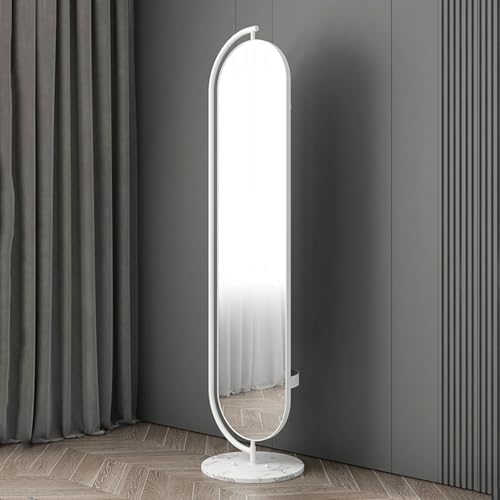360° Rotating Full Length Mirror with Coat Rack, 3-in-1 Floor Mirror with Hooks & Open Shelves, HD Anti-Distortion Glass for Entryway, Bedroom & Living Room Decor