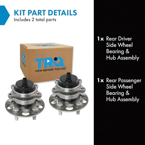 Image of TRQ Rear Wheel Bearing and Hub Assembly Set 2 Piece Compatible with 11-17 Lexus CT200h 16-17 Toyota Prius 18-22 Prius with OE Aisin Hub Assembly 18-22 Prime OE Aisin