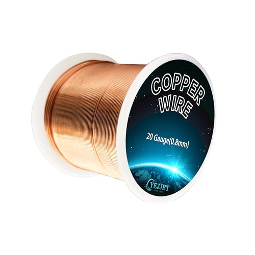 YEJJET 99.9% Solid Copper Wire 20 Gauge 1 Pound Spool Soft Copper Wire for Jewelry Making