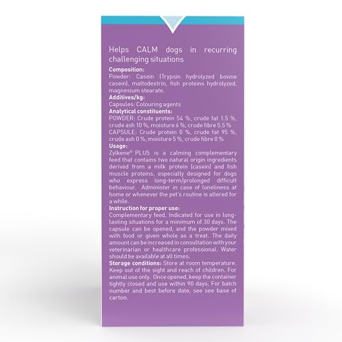 Zylkene Plus Calming Supplement for Large Dogs (30kg-60kg) 450mg, Green capsules - Image 2