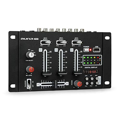 resident DJ DJ-21 BT Mesa de Mezcla - DJ-Mixer, 3/2 Canales, Controlador Cue/de micrófono, USB,...