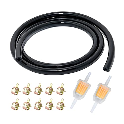 CGEAMDY Manguera Gasolina 2 Metro Kit, Kit Manguera Gasolina Abrazaderas Manguera 10 Piezas Filtro de Gasolina Tuberia para Coche, 6 mm Mangueras de Gaso Línea de Combustible Kit Tubo Gas