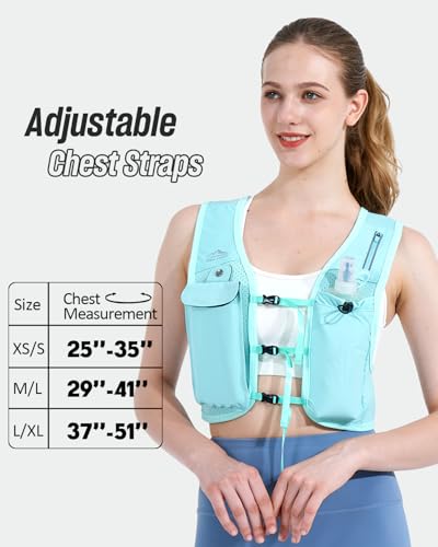 Image of Zelvot Running Vest for Women Men, Adjustable Running Phone Holder Vest, US Patent, Running Hydration Vest with 500ml Soft Flask, Reflective Running Backpack for Hiking