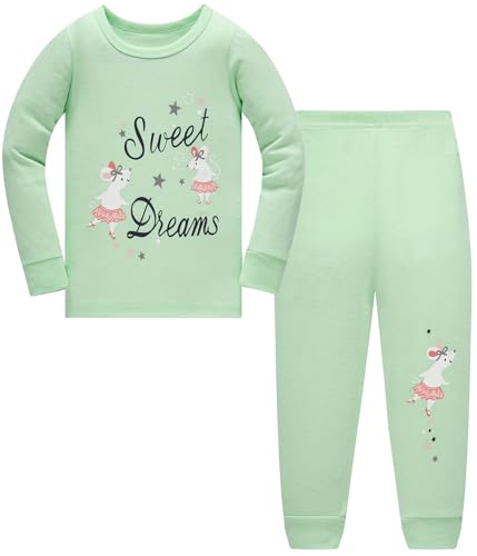 TEDD Mädchen Schlafanzug Baumwolle Süß Einhorn Langarm Zweiteiliger Schlafanzüge Set Kinder Nachtwäsche Winter Weihnachten Pyjama Größe 6-7...