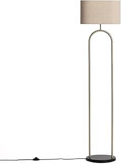 LEDKIA LIGHTING - Stehlampe Metall Brilthor | 20W Leistung | IP20 Schutz | 1600x400x300 mm | E27 Fassung | Goldfarbenes Design | Für Wohnzimmer, Schlafzimmer, Küche, Gold, Metall, Stoff