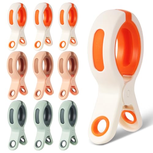 Set pratico e colorato da 10 pezzi:Include 10 mollette grandi per teli da mare (3 verdi, 4 bianche, 3 rosa), dimensioni 10,6 × 6 × 2 cm, apertura massima 6 cm. Leggere e portatili, queste mollette salvaspazio sono ideali per le vacanze al mare, il relax a bordo piscina e l'asciugatura domestica.