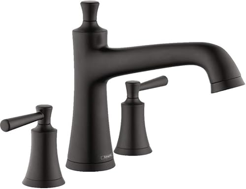 Miniatura 1 de hansgrohe Joleena 04776670 - Grifo de bañera independiente de 2 manijas y 14 pulgadas de ancho, color negro mate, 04776670
