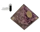 Nirdesh-Orgonit-Pyramide, Amethyst, Reiki-Kristall, Heilung, Schutz vor negativer Energie, mit schwarzem Turmalin-Anhänger, metaphysischer Aura-Kristall für Yoga-Meditation