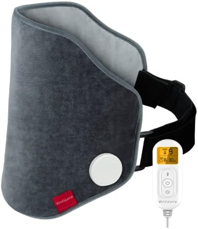 Comfytemp Upgraded Heat Pad for Back Pain Relief, 15" x 24" Electric Back Heating Pad Wrap with 9 Temperature Options, 0.5-9H Auto Shut Off, Stay ON Mode, Heat Therapy for Cramps Waist Lumbar Abdomen