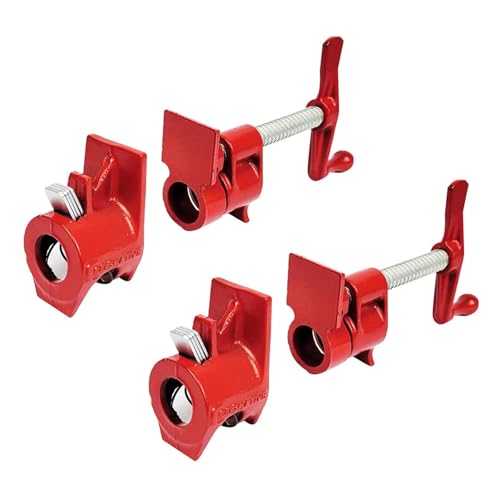 COGNATIVE 3/4' 2-Pack Pipe Clamp for Woodworking Heavy Duty Cast Iron Quick Release Pipe Clamps For Woodworking Home Improvement Workshop and Construction Site