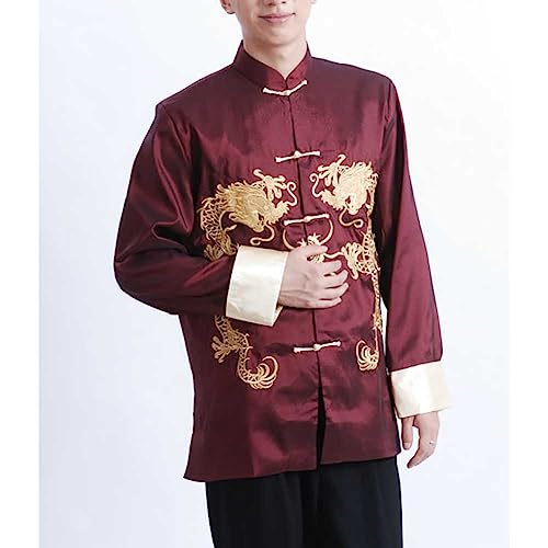 Chinese Style Wedding Long Cheongsam Robe Tang Suit Men Mandarin Collar Martial Arts Kung Fu Hanfu Uniform3