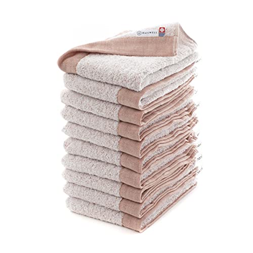 ハートウエル 今治タオル 暮らしを彩る便利サイズタオル ショートフェイスタオル フェイスタオル 短い 短め ループ付き 10枚セット オレンジ