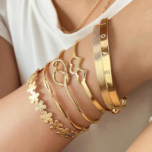 Image of Shining Diva Fashion Set of 6 Stylish Gifts Bangle Bracelets for Women and Girls (16898b)