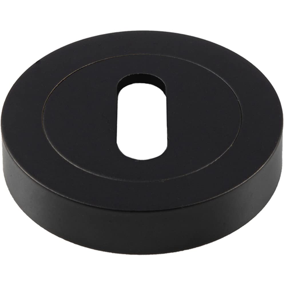 50mm Lock Profile Round Escutcheon Concealed Fix Matt Black Keyhole Cover from B&Q