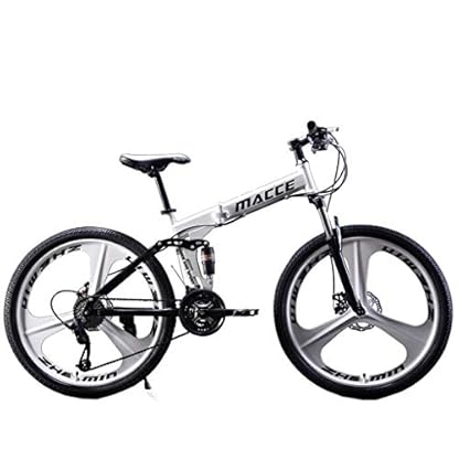 YQCXG Rennrad für Erwachsene, 24 Zoll, 21 Gänge, faltbares Mountainbike, Falträder für Männer und Frauen, vollgefederte Scheibenbremsen, Cruiser-Fahrräder, MTB, Mountainbikes aus Kohlens – Bild 4