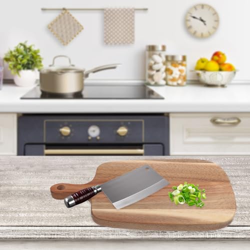 Tabla de cortar de madera de acacia ligera HANABASS con asa portátil para cocina 6