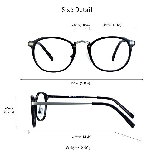 Image of LifeArt Blue Light Blocking Computer Glasses,Stylish Reading Glasses for Women /Men,Transparent Lens Filter UV Light 400,Reduce Eyestrain (5325 c2, 1.00 Magnification)