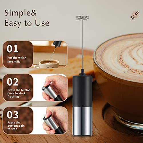 Milk Frother Handheld For Coffee, Electric Whisk Drink Mixer For Lattes, Milk Foamer, Mini Blender Foam Maker For Lattes, Cappuccino, Hot Chocolate #TOP2