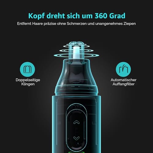 Nasenhaartrimmer- Nasenhaartrimmer Ohrhaartrimmer für Männer und Frauen (AA-Batterie Modell)