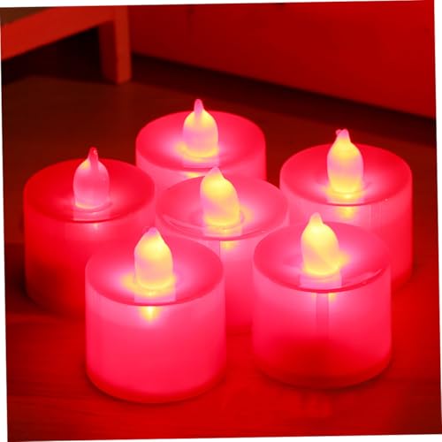 Velas LED sin llama rojas pequeñas con luces parpadeantes para Halloween 5