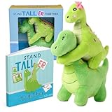 Tickle & Main Big Brother Gift Set with Dinosaur Plush & Storybook - Green Cotton Plush, 7' & 5.5', Ages 2+ - Big Brother Book & Little Sister Dinosaur Toy for Sibling Bonding