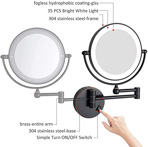 Miroir de maquillage led mural extensible idée cadeau maison - 6