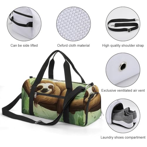 Animal Sloth Sports Gym Bag Travel Duffel Bag Weekender Bag Yoga Bag for Men Women3