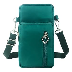 Duolmi Wasserdichte Umhängetasche Grün Herzanhänger