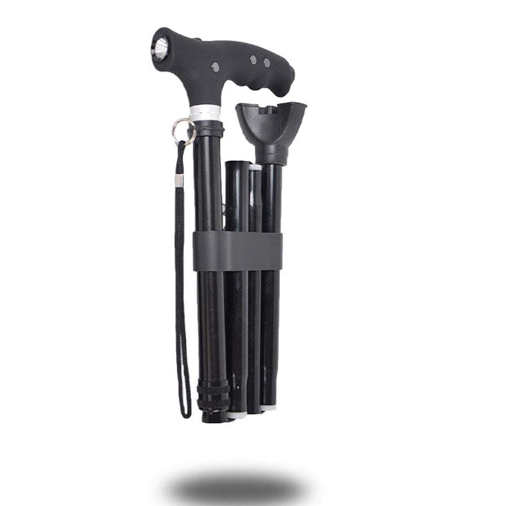 Bastón Plegable con luz LED para Hombres y Mujeres, bastón Plegable de Altura Ajustable para Personas Mayores con Mango ergonómico para Personas Mayores con Artritis y discapacitados (Azul) Star of