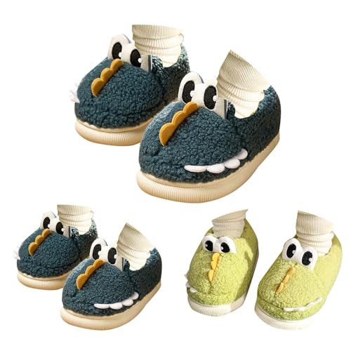 Toddler Fuzzy Animal Slippers Cute Fleece Sherpa Cartoon Non Slip Indoor House Shoes Kids Fall Winter Warm Slipper3
