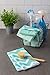 DII Cleaning Collection Multi-Purpose Microfiber, Aqua Chevron, Dishtowel Set