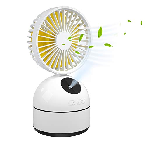 Portable Misting Fan, Handheld Mini Personal Cooling Fan with USB Rechargeable Battery Operated