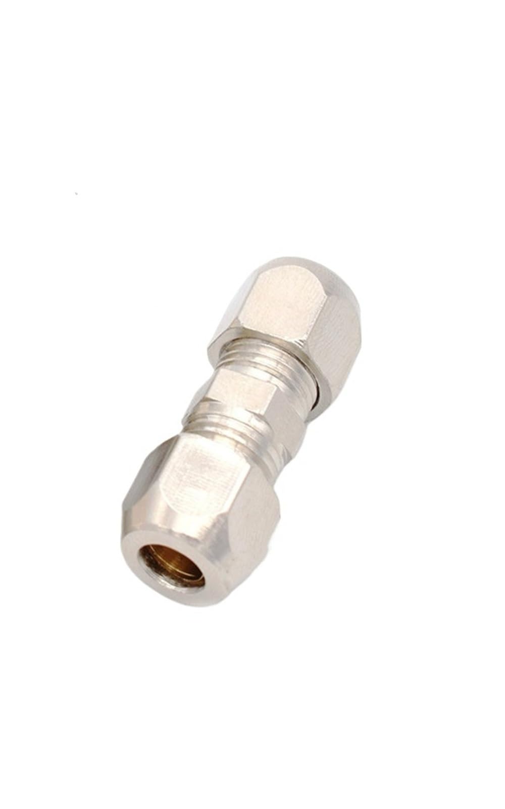 Compression Ferrule Tube Fitting 4mm 6mm 8mm 10mm 12mm Brass Pipe Double Card Set Copper Joints Tubing Nut Lock Double Straight(OD tube 4mm to 6mm)