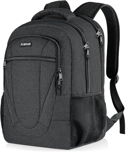 Image of ZUBOND Backpack for Men and Women, School Backpack for Boys and Girls, 15.6 Inch Travel Laptop Backpack with USB Charging Port, Water Resistant Slim Sturdy College Computer Bag