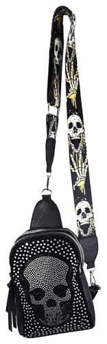 Sac à bandoulière skull idéal pour les festivals et les sorties urbaines