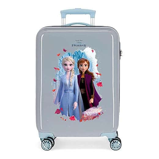 Disney Frozen In The Woods Maleta de Cabina Azul 37x55x20 cms Rígida ABS Cierre de combinación Lateral 34L 2,5 Kgs 4 Ruedas Dobles Equipaje de Mano