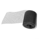 Protector de canalones de malla con clips, filtro de hoja de PVC para tuberías de bajante, filtro de zanja de drenaje antiobstrucción resistente a la intemperie, fácil corte (15 cm x 20 m)