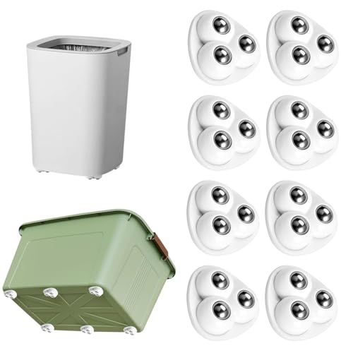 4 Pcs Self Adhesive Caster Wheels, Appliance Rollers for Kitchen Appliances, 360° Swivel Mini Universal Wheel Roller Casters, Sticky Pulley for Trash Can, Storage Box(wheels for furniture moving) thumbnail 10