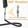 Uvital Phone Handset Cord Detangler for Desk Phone, RJ9 2Pack 10FT Landline Telephone Cord(Coiled Length: 1.2FT) and 2 Pack Anti-Tangle Telephone Wire Untangler, 360° Rotating Swivel, Black