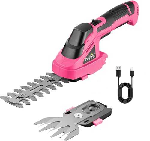 [Tagliasiepi 2 in 1] - Tagliasiepi a batteria con lama per erba da 83 mm e lama tagliasiepi da 140 mm. Cambio lama senza attrezzi per la manutenzione di prati e piante alte. NOTA: Conservare le lame asciutte per evitare la ruggine.