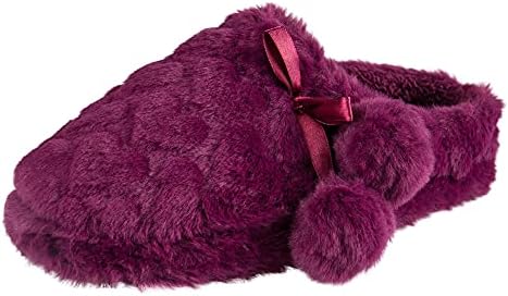 Jessica Simpson Girls Plush Slip-On Clogs - Comfy Memory Foam Slipper House Shoe with Cute Hearts and Pom Poms for Kids