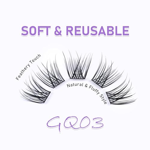 GAQQI Cluster Lashes 10mm Individual Lashes Clusters 120Pcs D Curl 10mm Eyelashes Diy Eyelash Extensions Soft Eyelashes Natural Look False Lashes At Home(GQ03-D 10mm) - Image 3