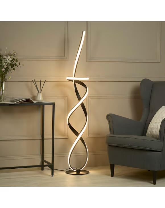 Decor chronicle Modern Floor Lamp with Twisting Spiral Design, Black Body, 3-Color LED Light (Warm, Neutral, Cool), Elegan... - Review, Price and Buying Guide