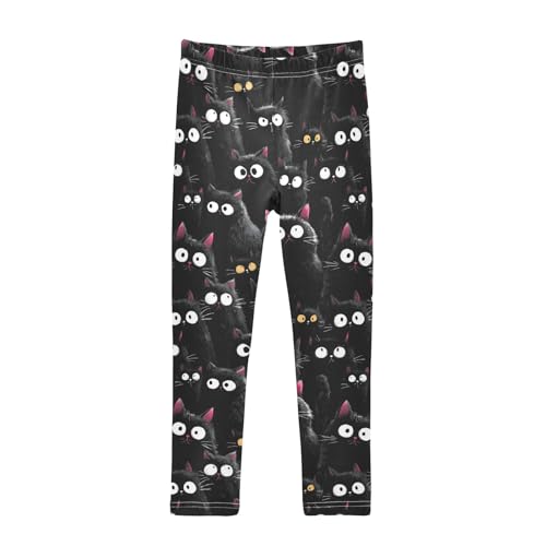 Girls Leggings Black Cats Soft Toddler Leggings for Girls Kids Pants Size 4T-10T