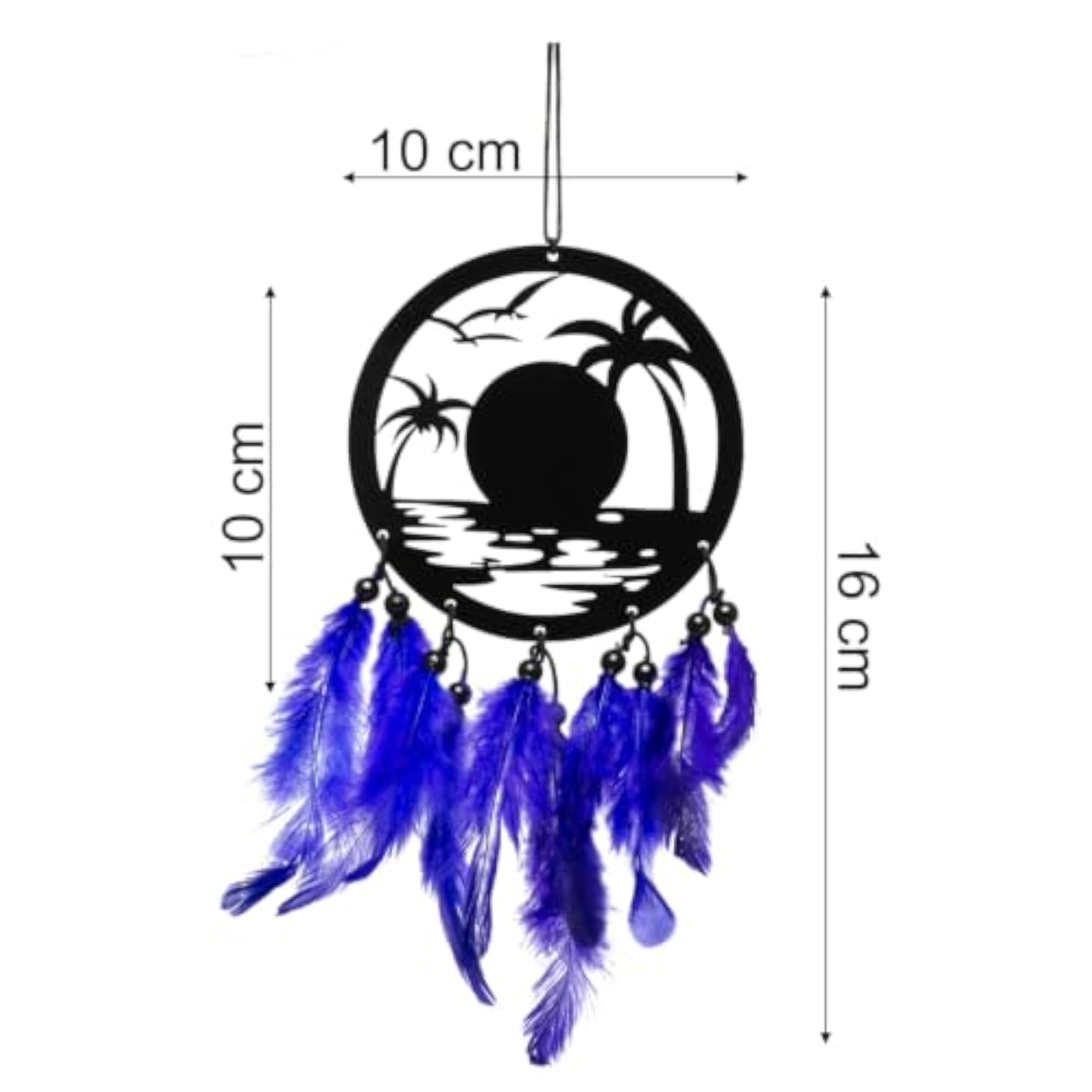 Blue Feathers Dream Catcher Car Rear View Mirror Hanging