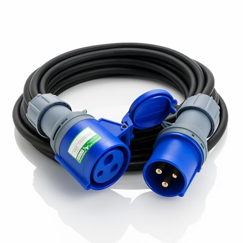 16A 3-Pin Single Phase Extension Lead 25m 240V IP44 H07RN-F Rubber ExtremeFlex90 2.5mm² Heavy Duty Cable – PAT Tested 25 metre