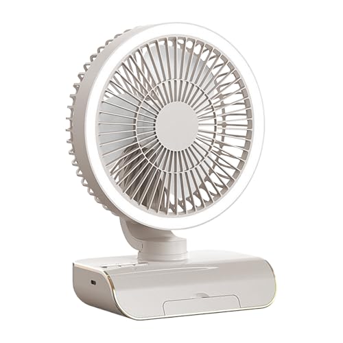 Ventilador circulador de aire oscilante, enfriador de aire portátil recargable con control remoto, modos de silenciosos de 5 velocidades, tamaño de viaje compacto (2000 mAh) para hombres y