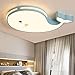 LED Deckenleuchte 60CM Raumbeleuchtung Delphinform Deckenlampe Junge Mädchen Baby Kinder Decke Licht Innenbeleuchtung Aufhängung Kinderzimmer Schlafzimmer Lampe Raumleuchten Kronleuchter,Blue.