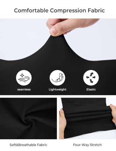 Image of EUYZOU Womens Tummy Control Shapewear Tank Tops Seamless V-Neck Compression Tank Tops Body Shaper Camisole